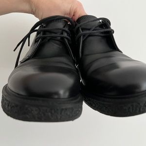 Saint Laurent Hugo 25 Men's Black Leather Derby Shoes (US 11)